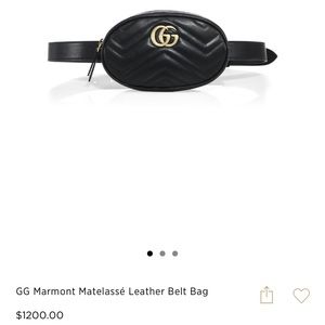 Authentic GG Marmont Matelassé Leather Belt Bag